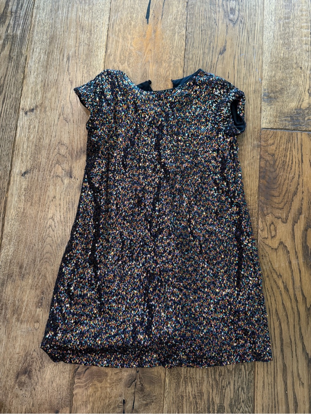 Cat & Jack Black Multi Color Sequins Girls Dress